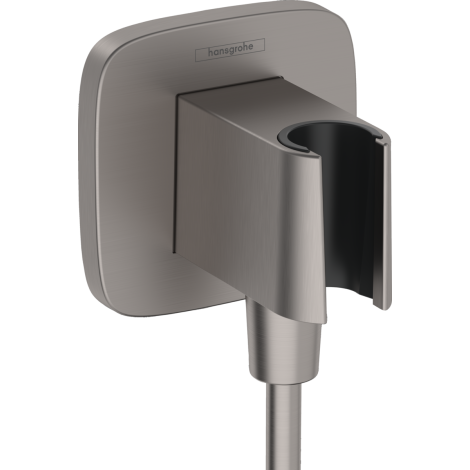- HANSGROHE FixFit Q Przyłącze węża z uchwytem prysznicowym czarny chrom szczotkowany 26887340 - 26887340 - Łazienki Szydłowski