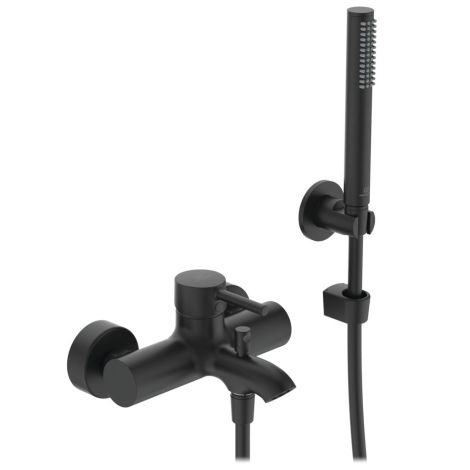 - IDEAL STANDARD Ceraline Bateria wannowa z zestawem prysznicowym, czarny mat BC270XG - BC270XG - Łazienki Szydłowski