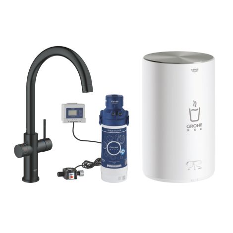 - GROHE-Red Duo bateria kuchenna i boiler w rozmiarze w rozmiarze M Kolor aksamitna czerń 30083KS1 - 30083KS1 - Łazienki Szydłowski