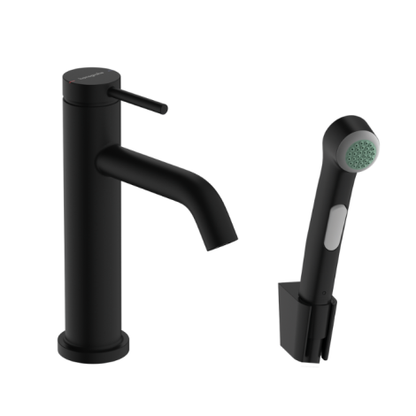 - HANSGROHE Tecturis S bateria umywalkowa z słuchawką prysznicową Bidette i wężem prysznicowym 160 cm czarny mat 73211670 - 73211670 - Łazienki Szydłowski