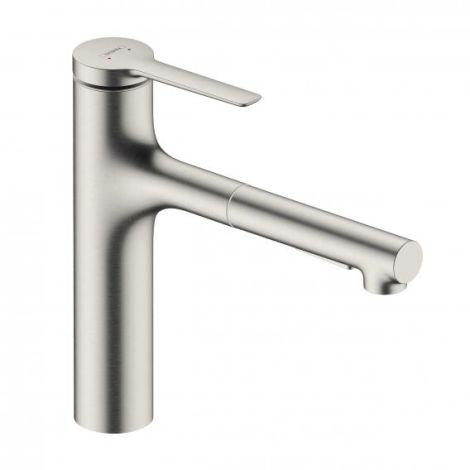  - HANSGROHE Zesis M33 bateria kuchenna wyciągana wylewka, 2jet, sBox kolor stal nierdzewna 74823800 - 74823800 - Łazienki Szydłowski