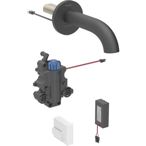 - GEBERIT Piave Bateria umywalkowa ścienna L22 czarny mat 116288141 - 116.288.14.1 - Łazienki Szydłowski