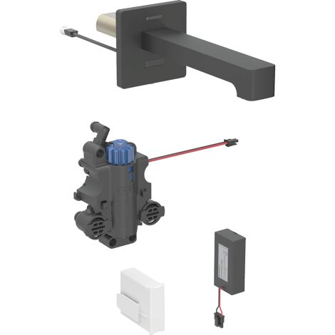 - GEBERIT Brenta Bateria umywalkowa ścienna L22 kolor czarny mat 116298141 - 116.298.14.1 - Łazienki Szydłowski