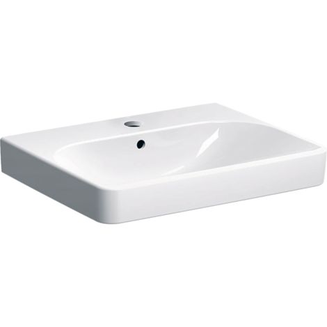 - GEBERIT Smyle Square Umywalka 60x48 cm biały połysk 500229011 - 500.229.01.1 - Łazienki Szydłowski