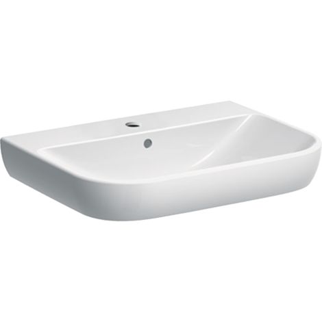- GEBERIT Smyle Umywalka 65 x 48 cm, z przelewem, z otworem na baterię biały połysk 500230011 - 500.230.01.1 - Łazienki Szydłowski