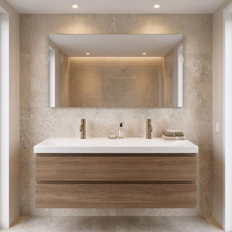 - GEBERIT Acanto Umywalka podwójna 120x48,2 cm biała z powłoką KeraTect 501880006 - 501.880.00.6 - Łazienki Szydłowski