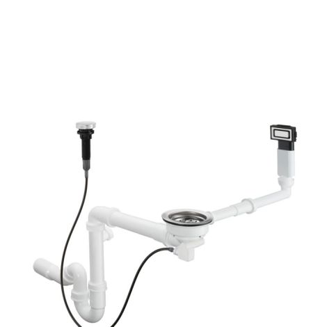  - HANSGROHE D14-11 Automatyczny komplet odpływ i przelew kolor wykończenia stal szlachetna 43931800 - 43931800 - Łazienki Szydłowski
