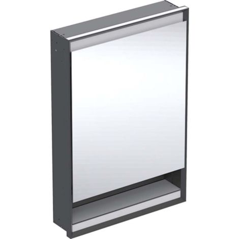 - Geberit ONE szafka z lustrem z oświetleniem LED 60 x 15 cm czarny mat 505820007 - 505.820.00.7 - Łazienki Szydłowski