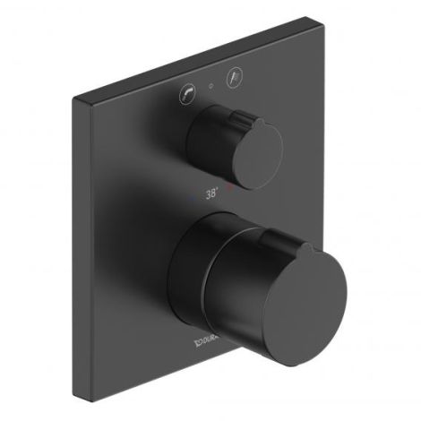 - DURAVIT C.1 Termostatyczna bateria wannowa z zaworem odcinająco-przełączającym, czarny mat C15200013046 - C15200013046 UW - Łazienki Szydłowski