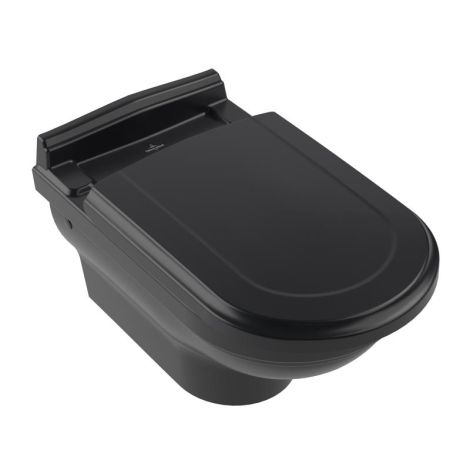- VILLEROY&BOCH Hommage Miska WC 60 x 37 cm kolor pure black CeramicPlus 6661B0R7 - 6661B0R7 - Łazienki Szydłowski