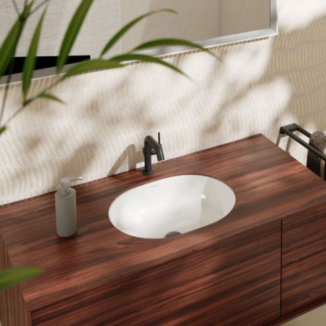 - HANSGROHE Xuniva U umywalka podblatowa 45 x 35 cm biały 60153450 - 60153450 - Łazienki Szydłowski