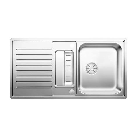 - BLANCO CLASSIC Pro 5 S-IF zlewozmywak 91,5x51 cm, odwracalny, korek auto., InFino, odsączarka stalowa, stal polerowana 523663 - 523663 - Łazienki Szydłowski