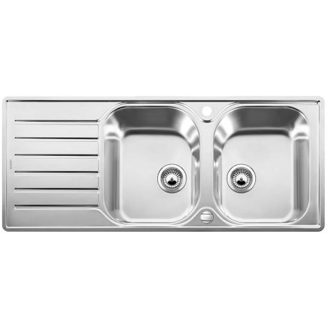  - BLANCO LANTOS 8 S-IF Compact zlewozmywak 116x50 cm  odwracalny, korek auto. stal szczotkowana 519713 - 519713 - Łazienki Szydłowski