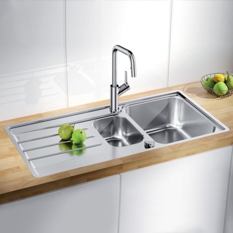- BLANCO LEMIS 6 S-IF zlewozmywak 100x50 cm odwracalny, korek auto. stal nierdzewna szczotkowana 523033 - 523033 - Łazienki Szydłowski
