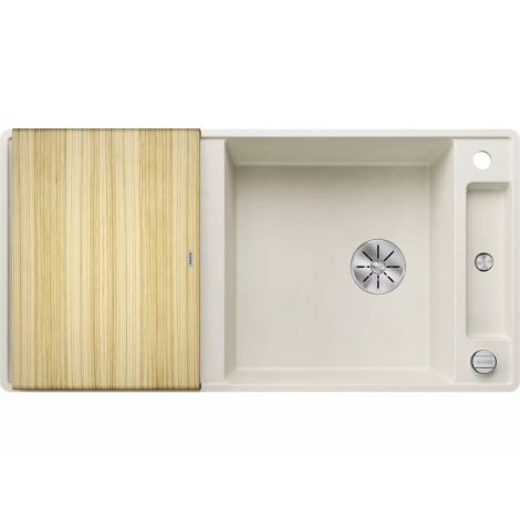  - BLANCO AXIA III XL 6 S-F Silgranit Zlewozmywak 99x50 cm odwracalny, korek auto., InFino, deska jesionowa delikatny biały 527054 - 527054 - Łazienki Szydłowski