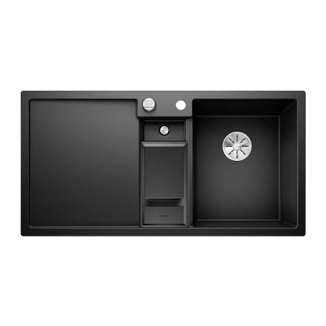 - BLANCO COLLECTIS 6 S Silgranit zlewozmywak 100x51 cm komora prawa, korek auto., InFino, wkład z pokrywką, czarny 525866 - 525866 - Łazienki Szydłowski