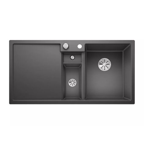 - BLANCO COLLECTIS 6 S Silgranit zlewozmywak 100x51 cm, komora prawa, korek auto., InFino, wkład z pokrywką, szarość skały 523345 - 523345 - Łazienki Szydłowski