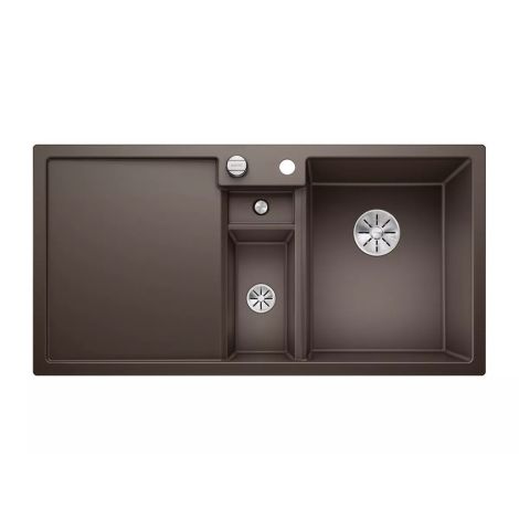 - BLANCO COLLECTIS 6 S Silgranit zlewozmywak 100x51 cm komora prawa, korek auto., InFino, wkład z pokrywką, kawowy 523353 - 523353 - Łazienki Szydłowski