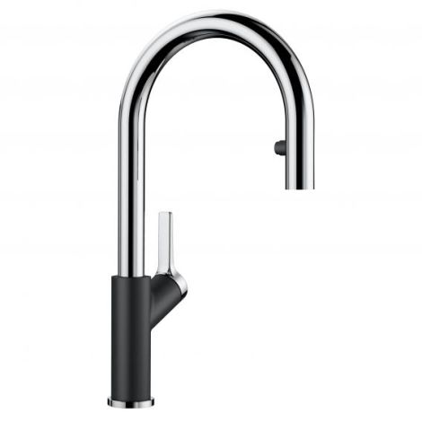  - BLANCO CARENA-S Vario bateria kuchenna z wyciąganą wylewką czarny/chrom 526172 - 526172 - Łazienki Szydłowski