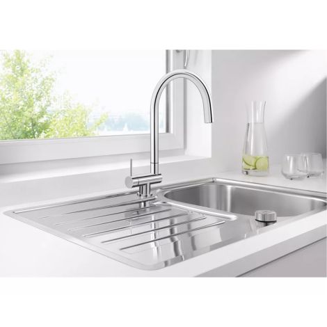  - BLANCO CORESSA-F bateria kuchenna do montażu przy oknie dźwignia z prawej strony chrom 521543 - 521543 - Łazienki Szydłowski