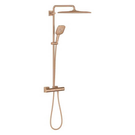 - GROHE-Rainshower Smartactive 310 Cube System prysznicowy z mieszaczem termostatycznym do montażu naściennego brushed warm sunset 26837DL0 - 26837DL0 - Łazienki Szydłowski