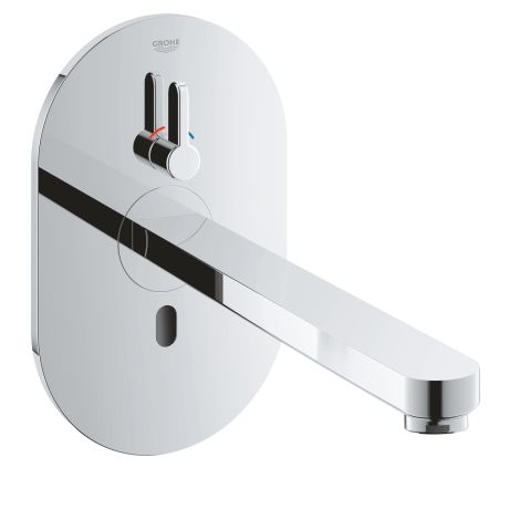 - GROHE-Eurosmart Cosmopolitan E Elektroniczna bateria umywalkowa na podczerwień, z mieszaczem i regulowanym ogranicznikiem temperatury chrom 36376000 - 36376000 - Łazienki Szydłowski