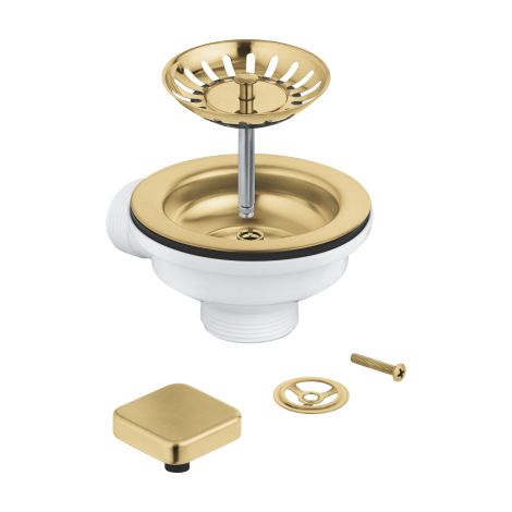 - GROHE-Zestaw odpływowy do zlewozmywaka jednokomorowego brushed cool sunrise 40400GN0 - 40400GN0 - Łazienki Szydłowski
