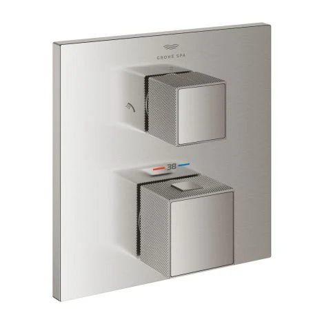 - GROHE-Allure Brilliant Termostatyczna bateria prysznicowa do obsługi dwóch wyjść wody stal nierdzewna 24428DC0 - 24428DC0 - Łazienki Szydłowski