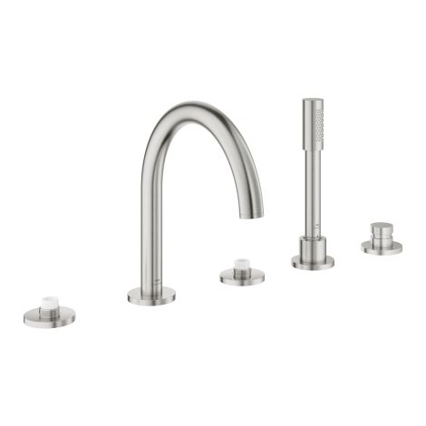 - GROHE-Atrio Private Collection 5-otworowa bateria wannowa stal nierdzewna 25224DC0 - 25224DC0 - Łazienki Szydłowski