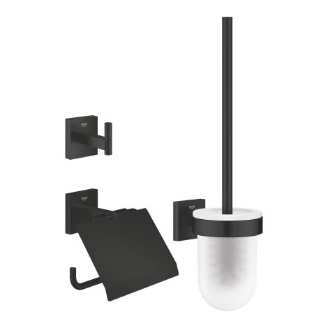 - GROHE-Start Cube Zestaw akcesoriów łazienkowych 3 w 1 czarny mat 411232430 - 411232430 - Łazienki Szydłowski