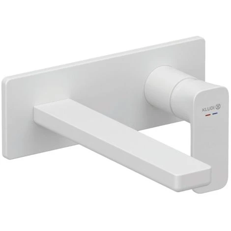  - KLUDI RENON ścienna bateria umywalkowa 24 cm biały mat 422455375 - 422455375 - Łazienki Szydłowski