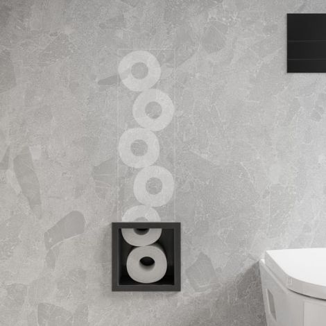  - HANSGROHE XtraStoris Original moduł toaletowy, z uchwytem na zapasowy papier kolor czarny mat 56058670 - 56058670 - Łazienki Szydłowski