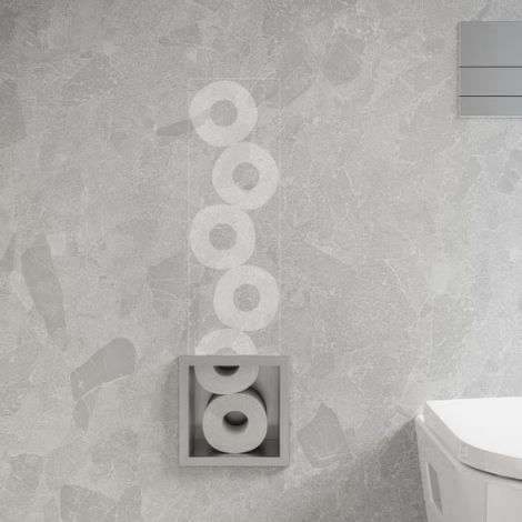  - HANSGROHE XtraStoris Original moduł toaletowy, z uchwytem na zapasowy papier kolor stal szlachetna szczotkowana 56058800 - 56058800 - Łazienki Szydłowski