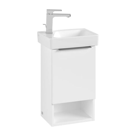  - Villeroy & Boch Architectura szafka pod umywalkę, 31x26 cm, 1 drzwi z otwartą półką, kolor biały B88001VS - B88001VS - Łazienki Szydłowski