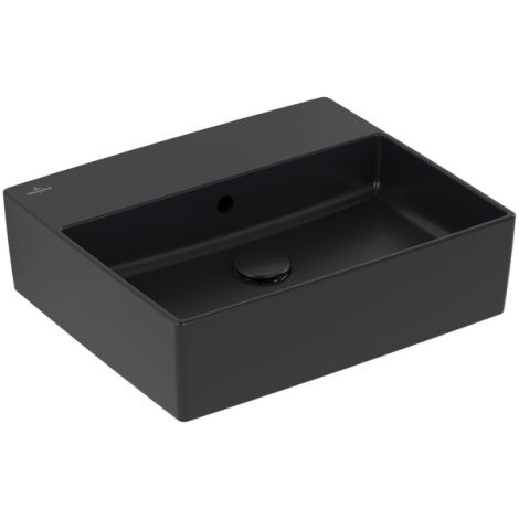 - VILLEROY&BOCH Memento 2.0 Umywalka stojąca na blacie 49,8 x 42 cm, z przelewem Pure Black CeramicPlus 4A0752R7 - 4A0752R7 - Łazienki Szydłowski