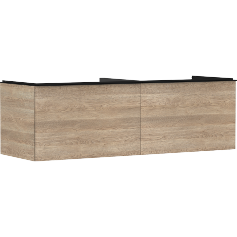 - HANSGROHE Xelu Q Szafka pod szlifowaną umywalkę wpuszczaną w blat z 2 szufladami 156 x 55 cm naturalny dąb 54072670 - 54072670 - Łazienki Szydłowski