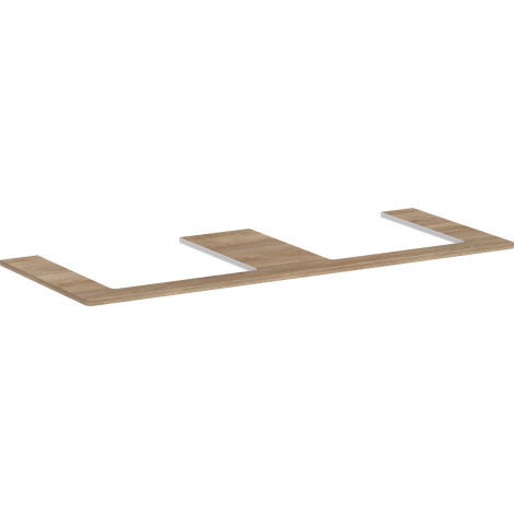 - HANSGROHE Xelu Q Blat 136 x 55cm z wycięciami pod 2 umywalki wpuszczane, szlifowaną 50 x 48cm naturalny dąb 54099230 - 54099230 - Łazienki Szydłowski