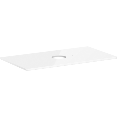 - HANSGROHE Xelu Q Blat 98 x 55cm z wycięciem na środku pod umywalkę nablatową bez otworu na baterię biały wysoki połysk 54114050 - 54114050 - Łazienki Szydłowski