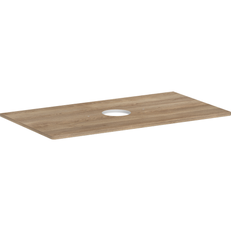 - HANSGROHE Xelu Q Blat 98 x 55cm z wycięciem na środku pod umywalkę nablatową bez otworu na baterię naturalny dąb 54114230 - 54114230 - Łazienki Szydłowski