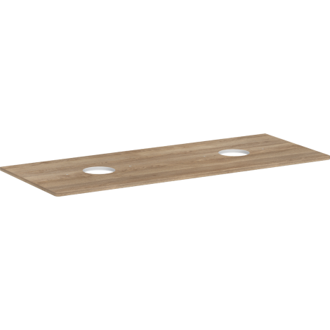  - HANSGROHE Xelu Q Blat 136 x 55cm z wycięciami pod 2 umywalki nablatowe bez otworu na baterię naturalny dąb 54118230 - 54118230 - Łazienki Szydłowski