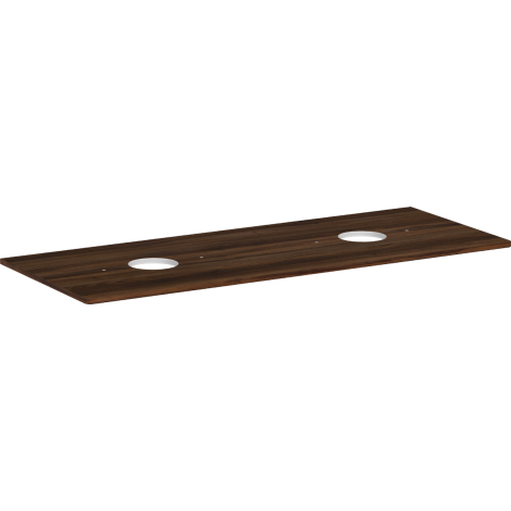  - HANSGROHE Xelu Q Blat 136 x 55cm z wycięciami pod 2 umywalki nablatowe bez otworu na baterię ciemny orzech 54118630 - 54118630 - Łazienki Szydłowski