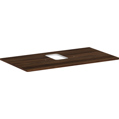  - HANSGROHE Xelu Q Blat 98 x 55cm z wycięciem na środku pod umywalkę nablatową z otworem na baterię ciemny orzech 54121630 - 54121630 - Łazienki Szydłowski