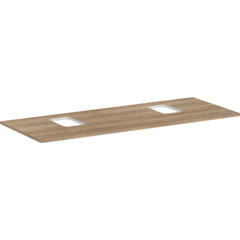  - HANSGROHE Xelu Q Blat 136 x 55cm z wycięciami pod 2 umywalki nablatowe z otworem na baterię naturalny dąb 54125230 - 54125230 - Łazienki Szydłowski