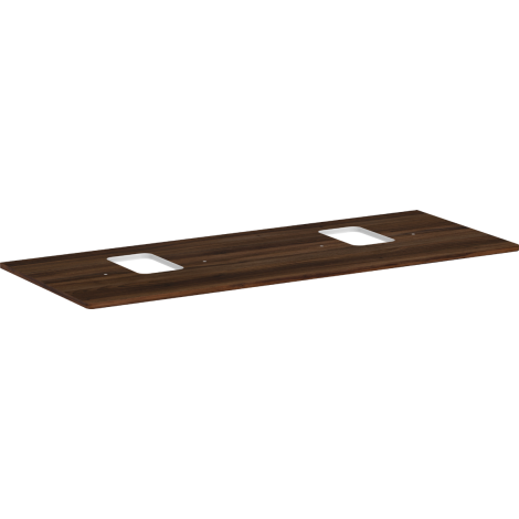  - HANSGROHE Xelu Q Blat 136 x 55 cm z wycięciami pod 2 umywalki nablatowe z otworem na baterię ciemny orzech 54125630 - 54125630 - Łazienki Szydłowski
