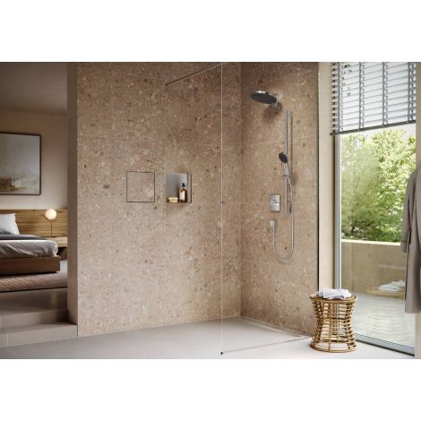  - HANSGROHE XtraStoris Rock Wnęka ścienna z drzwiczkami do wyłożenia płytkami 30 x 30 x 10 cm stal szlachetna szczotkowana 56085800 - 56085800 - Łazienki Szydłowski