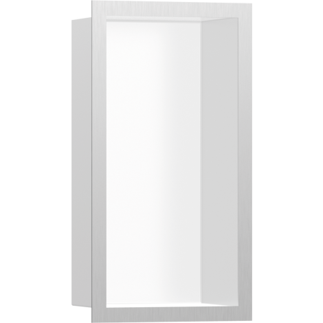 - HANSGROHE XtraStoris Individual Wnęka ścienna Biały Matowy z ozdobną ramką 30 x 15 x 10 cm stal nierdzewna szczotkowana 56096800 - 56096800 - Łazienki Szydłowski