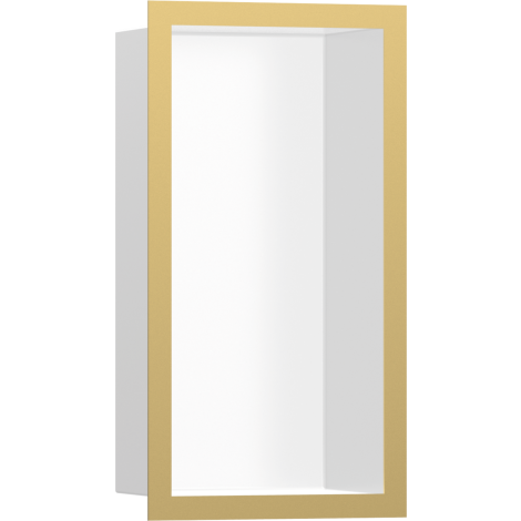 - HANSGROHE XtraStoris Individual Wnęka ścienna Biały Matowy z ozdobną ramką 30 x 15 x 10 cm złoty optyczny polerowany 56096990 - 56096990 - Łazienki Szydłowski