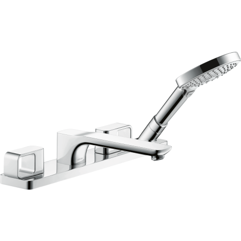  - AXOR Urquiola 4-otworowa bateria wannowa do montażu na cokole z płytek chrom 11445000 - 11445000 - Łazienki Szydłowski