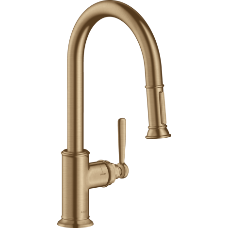  - AXOR Montreux bateria kuchenna 180 z wyciąganą wylewką brąz szczotkowany 16581140 - 16581140 U - Łazienki Szydłowski