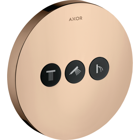 - AXOR ShowerSelect Zawór odcinający do 3 odbiorników, okrągły, podtynkowy czerwony złoty polerowany 36727300 - 36727300 - Łazienki Szydłowski